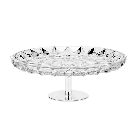 PRATO DE BOLO DE VIDRO TOPÁZIO 'CALEIDOSCÓPIO' GRANDE '74-07435'