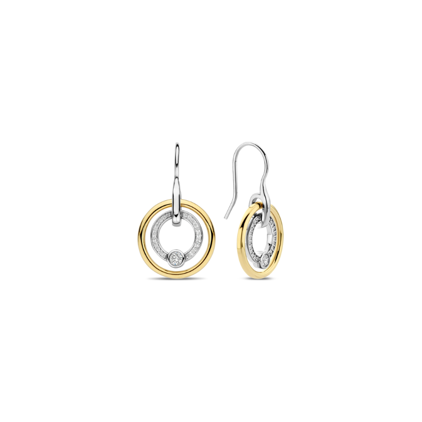 BRINCOS TI SENTO PRATA 925 BICOLOR '7978ZY'