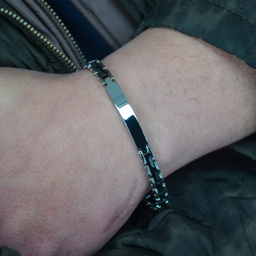 PULSEIRA 2JEWELS 'TYPE' AÇO PRATEADO E CERÂMICA '231309'