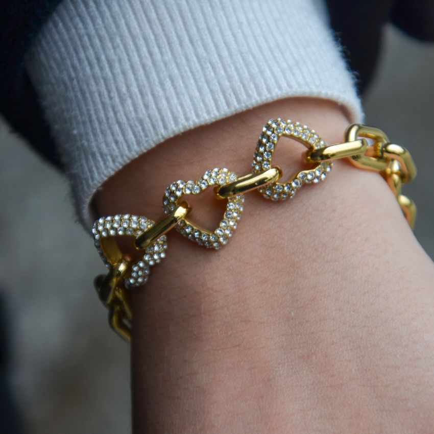 PULSEIRA GUESS 'BELOVED' AÇO DOURADO 'JUBB06012JWYGL'
