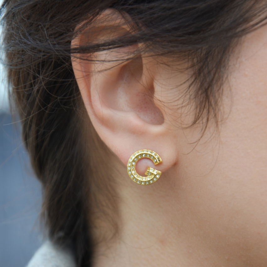 BRINCOS GUESS 'G CRYSTAL' AÇO DOURADO 'JUBE05443JWYGT-U'