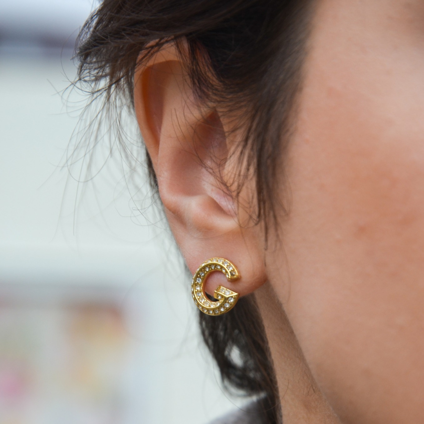 BRINCOS GUESS 'G CRYSTAL' AÇO DOURADO 'JUBE05443JWYGT-U'