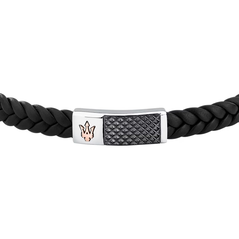 PULSEIRA MASERATI AÇO E PELE 'JM424AVE26'