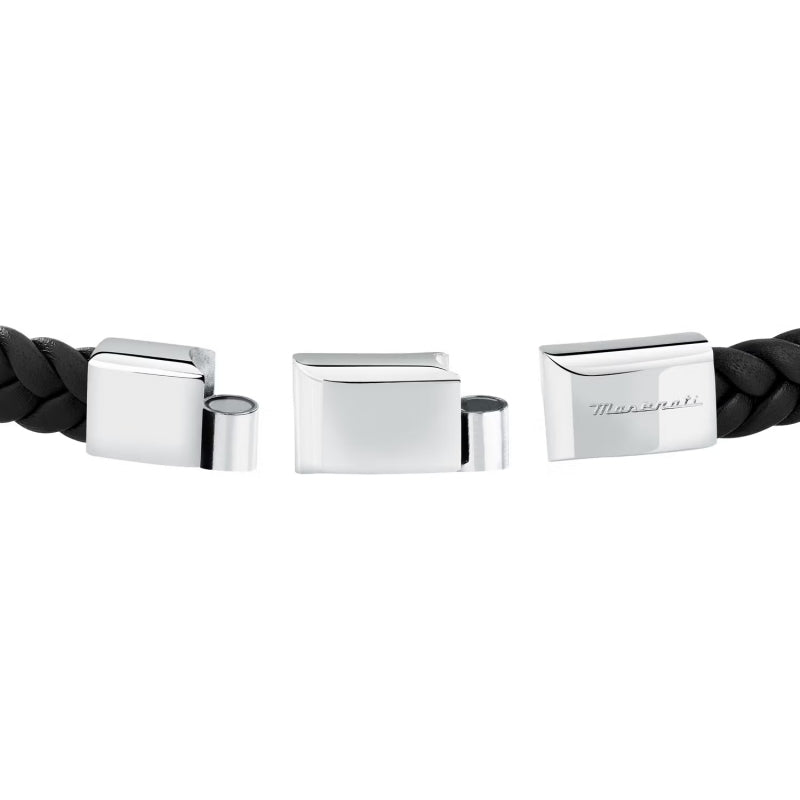 PULSEIRA MASERATI AÇO E PELE 'JM424AVE26'
