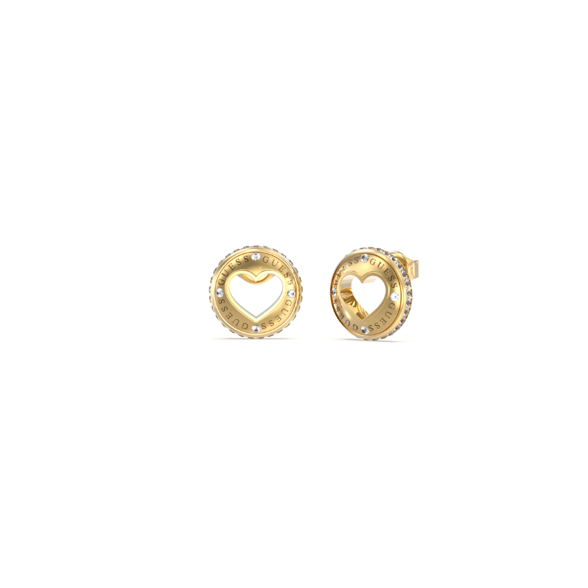 BRINCOS GUESS ROLLING HEARTS AÇO DOURADO 'JUBE03341JWYGT-U'
