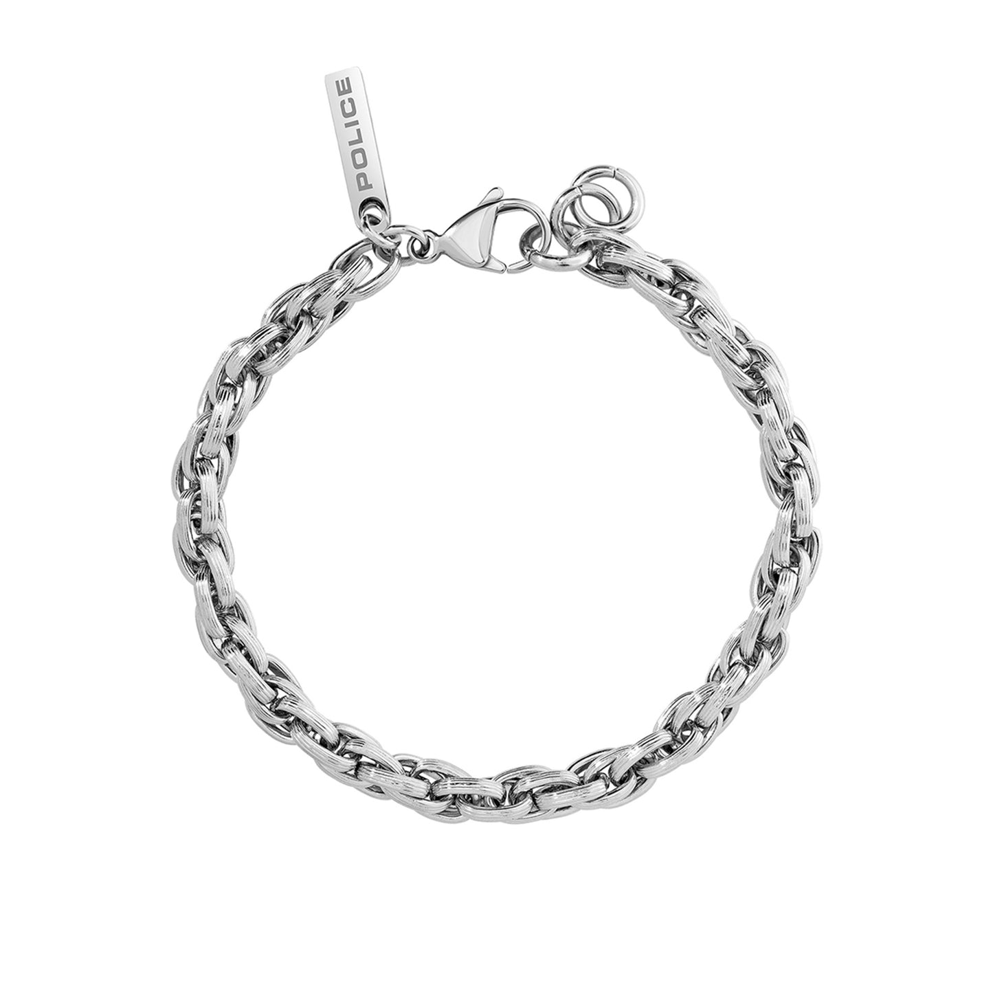 PULSEIRA POLICE EMBEDDED AÇO PRATEADO 'PEAGB0007601'