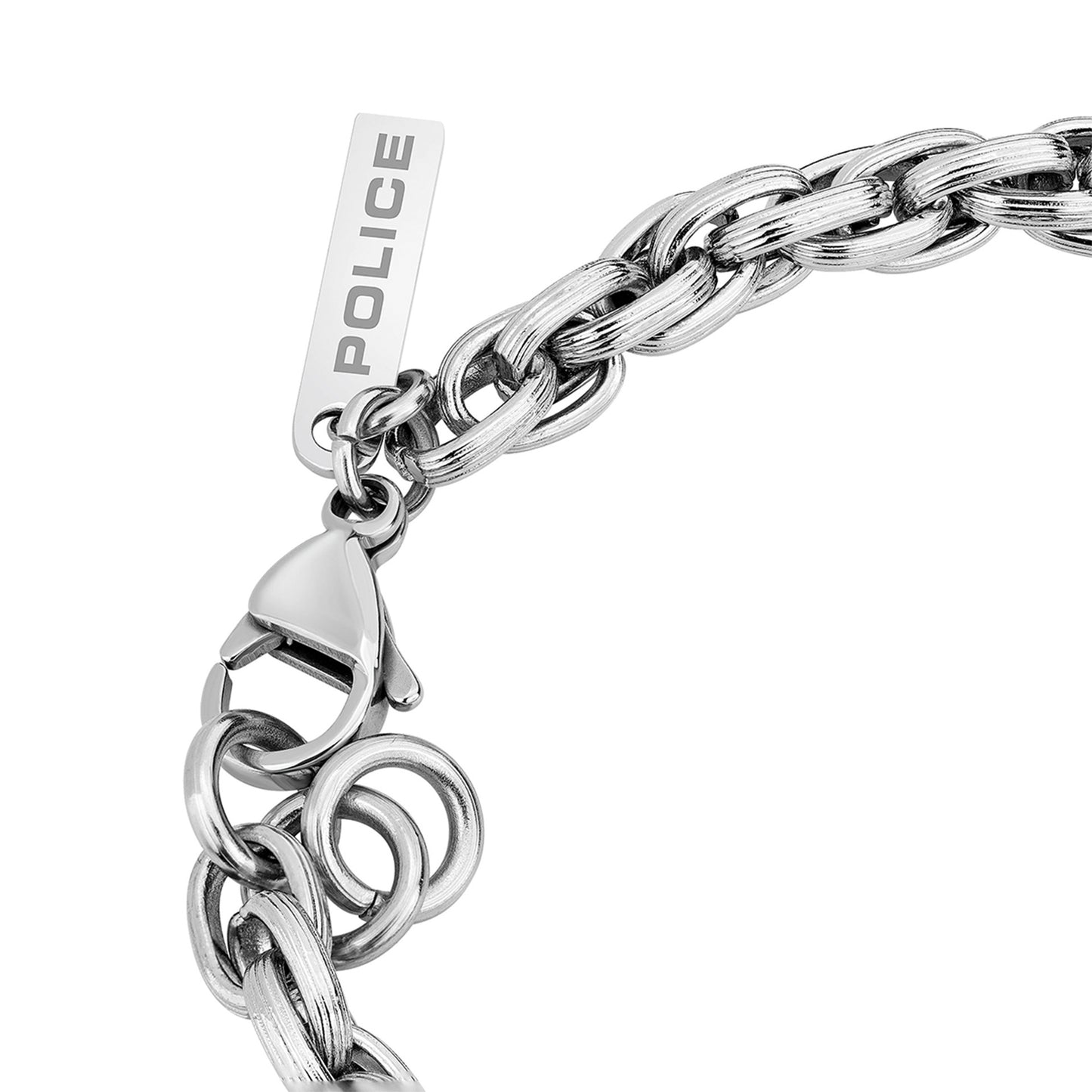 PULSEIRA POLICE EMBEDDED AÇO PRATEADO 'PEAGB0007601'