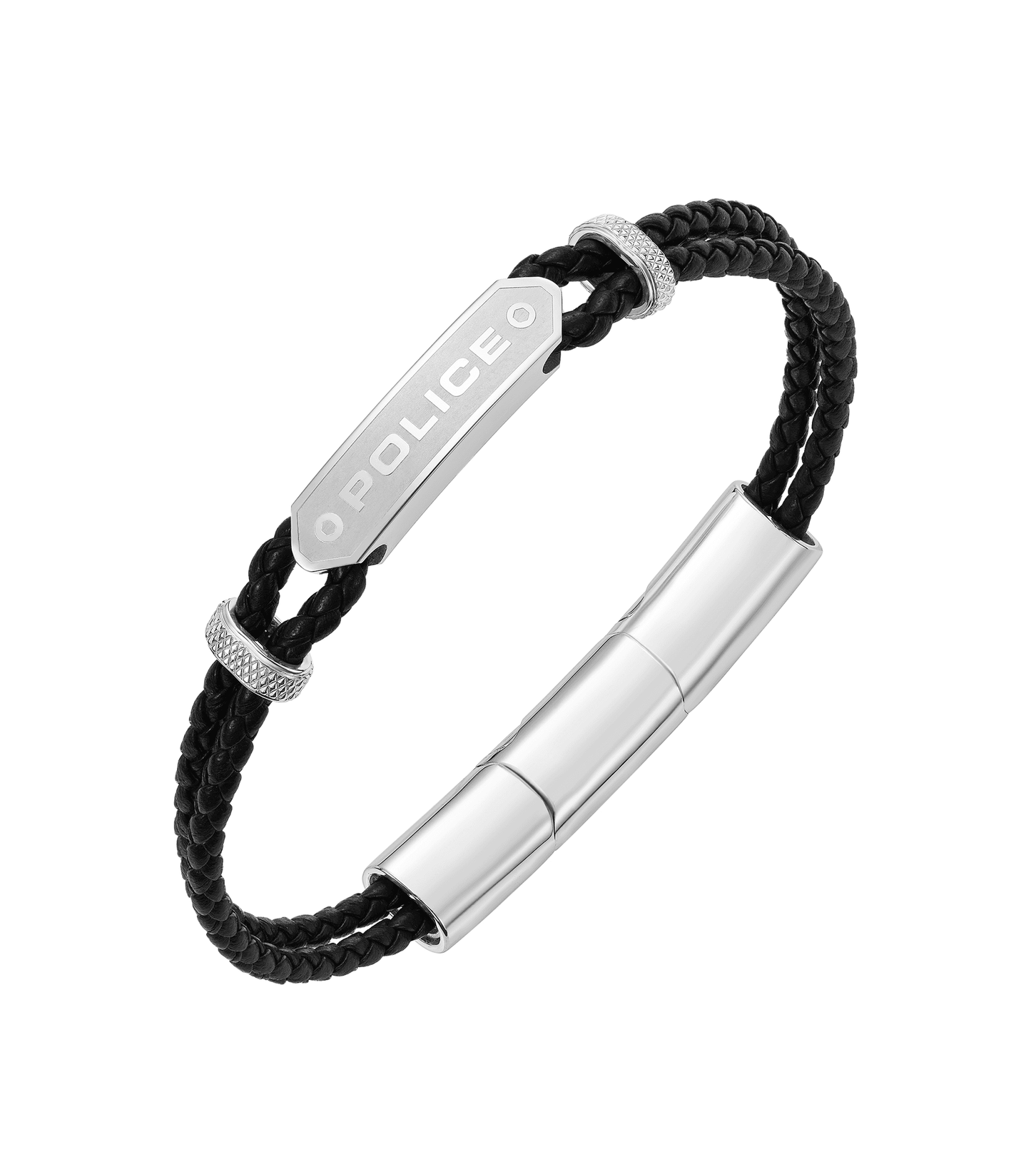PULSEIRA POLICE 'TWINCORD' PRATEADO E PRETO 'PEAGB0040101'