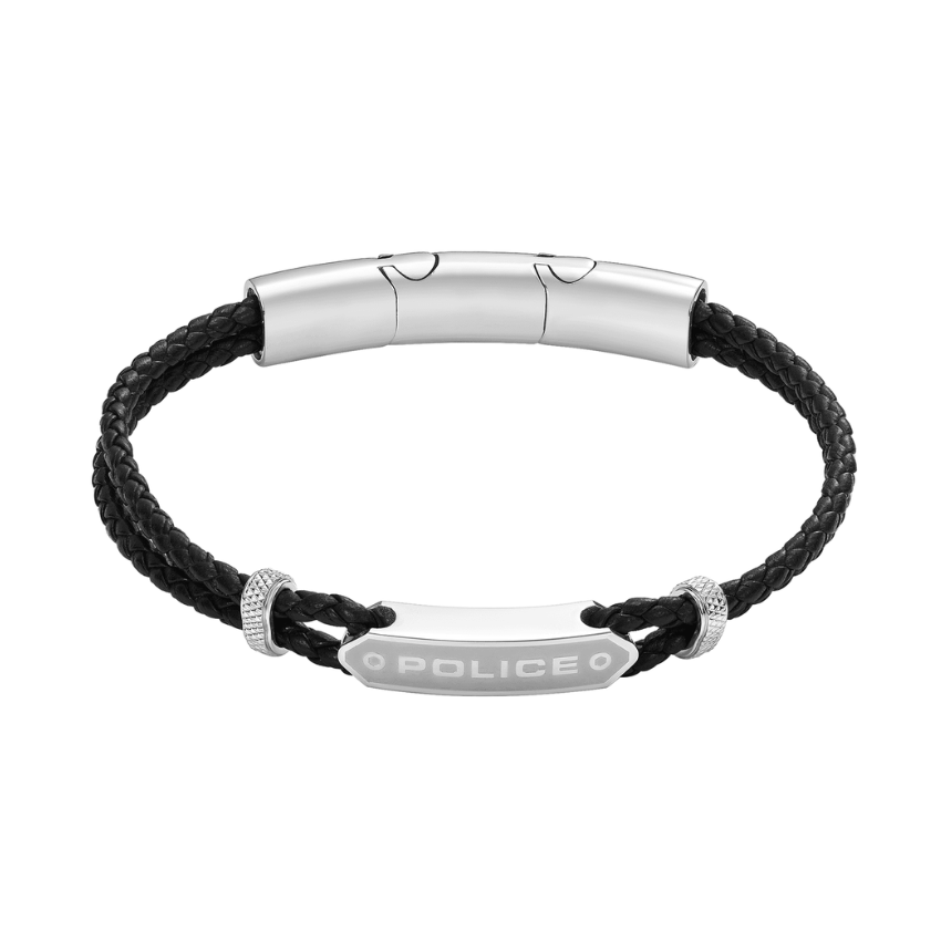 PULSEIRA POLICE 'TWINCORD' PRATEADO E PRETO 'PEAGB0040101'