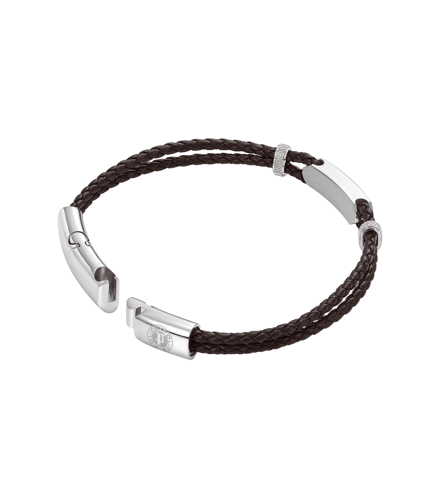PULSEIRA POLICE 'TWINCORD' PRATEADO E CASTANHO 'PEAGB0040103'