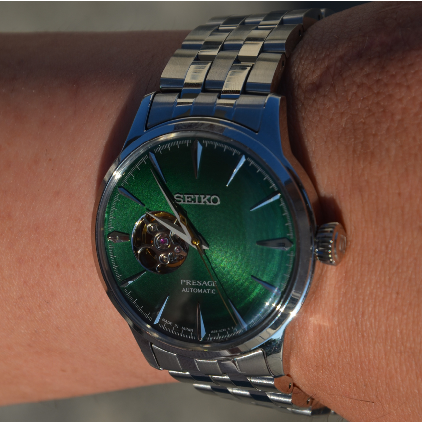 RELÓGIO SEIKO PRESAGE COCKTAIL 'GRASSHOPPER' PRATEADO 'SSA441J1'