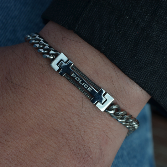 PULSEIRA POLICE SALUTE II AÇO PRATEADO 'PEAGB0010101'